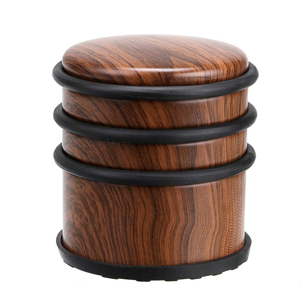 IGNPION 1kg Stainless Steel Door Stop Heavy Duty Metal Floor Door Stopper Bumper with Rubber Buffer Ring- No Fixing Design (Wood Grain)