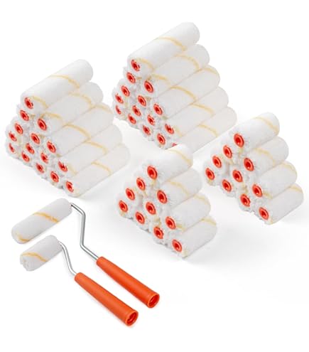 Baderke 10-Pack Mini Paint Roller Frames - 2 Inch Steel Wire Handles For Small Spaces & Detail Work