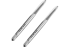 LWCUSNJ 2pcs No 8-32 UNC Thread Tap Right Hand, HSS 8 x 32 UNC Straight Fluted Machine Tap