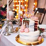 Pargleev Rose Gold Glittery 50th Birthday Cake Topper with Stars view 5