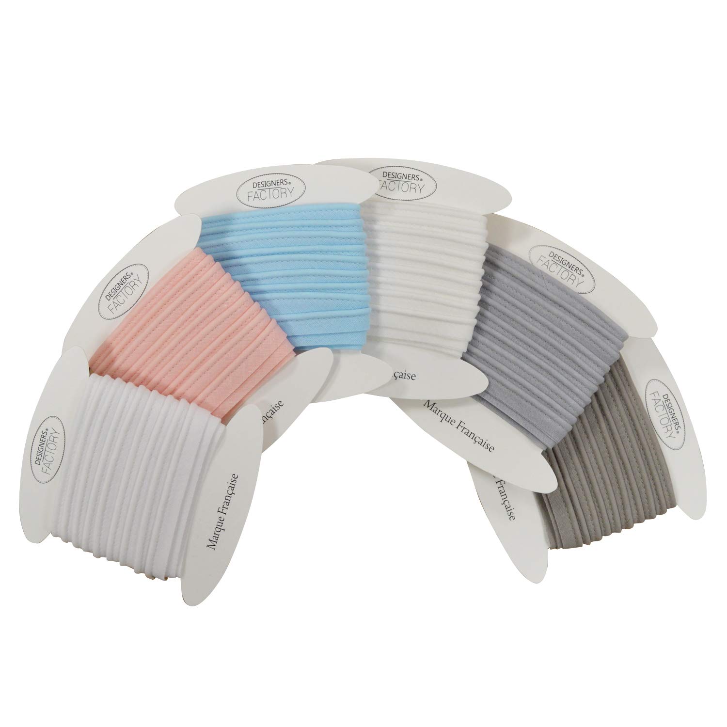 designers-factory Cotton piping – Easy to sew and ideal for enhancing your creations (set of 6 packs (5 metres each), set A)