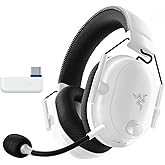 Razer BlackShark V2 Pro Wireless PlayStation Gaming Headset: 50mm Drivers - Super Wideband Mic - Plush Noise Isolating Earcups - for PS5, Console, PC, Mac - Bluetooth, USB-C - White (Renewed)