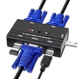 VGA USB KVM Switch, 2 Port VGA KVM Switcher