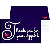 RXBC2011 Thank you for your support cards small business packaging appreciation notes 3.5x2 inches pack of 100 Navy