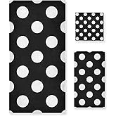 Qilmy 3-Piece Polka Dot Towel Set, Absorbent Soft Bathroom Decorative Towel Set with Bath Towel, Hand Towel & Washcloth