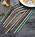 Reusable Stainless Steel Straws (Multicolor, 10.5