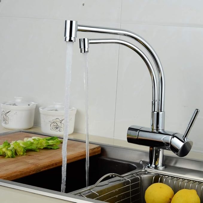 Grifo de agua potable giratorio pulido de cobre cromado Purificador de