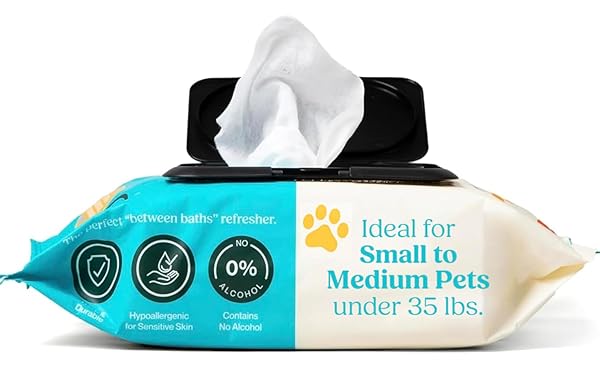 WIPEMATE 400CT PREMIUM DOG & CAT PET WIPES FOR SMALL/MEDIUM SIZE PETS CLEANS PET PAWS EARS FUR BUTT & ANAL GLAND NO-RINSE SOLUTION GENTLE DEODORIZING HYPOALLERGENIC – UNSCENTED
