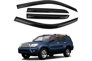CUSTONEPARTS Tape-On Side Window Visors Rain Guards Deflectors FIT 2003–2009 Toyota 4Runner – 4PCS Acrylic Vent Shades, UV-Resistant, Easy 3M Installation