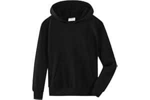 Spring&Gege Youth Solid Classic Hoodies Soft Hooded Pullover Sweatshirts for Children (3-14 Years)