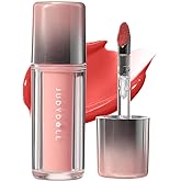 JUDYDOLL Ice Watery Lip Gloss-Gen 2, Long Lasting Stain, Moisturizing Liquid Lipstick with Hyaluronic Acid & Collagen, Non-sticky, No Transfer, Cool Touch with Dual Flash Brush (02 Juicy Strawberry)
