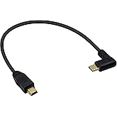 Duttek Mini USB to USB C Cable, Right Angled USB C to Mini USB Male to Male Converter Cable Cord for Digital Camera and More 9.5inch/25cm