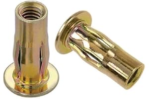 Metal Magery Steel PRE-BULBED Shank Threaded Insert Multi Grip Rivet Nut 5/16-18 X .020-.280 Grip Range Gold Zinc Finish (Pack of 25)