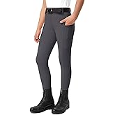 FitsT4 Sports Girls Riding Pants Full Seat Kids Equestrian Breeches Stretchy Youth Horse Schooling Tights Zipper Pockets