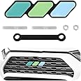 Yourkar Front Grille Badge, Classic Retro Tri-Color Stripe Automotive Mesh Grille Label Emblem, Decorative Decal Badge Compatible with Tacoma 4Runner, Decoration Car Accessories (J)