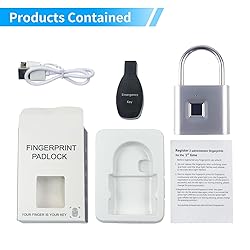 Fingerprint Padlock with Emergency Key, IP66