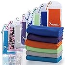 SYOURSELF Cooling Towel for Instant Relief - Cool Bowling Fitness Yoga Towels - 40"x12" Use as Cooling Neck Headband Bandana Scarf,Stay Cool for Travel Camping Golf Football &Outdoor Sports(Green)