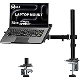 WALI Laptop Tray Desk Mount for 17inch Notebook, Fully Adjustable Laptop Arm up to 22lbs, Monitor Mount with Vented Cooling Platform Stand (M00LP), Black