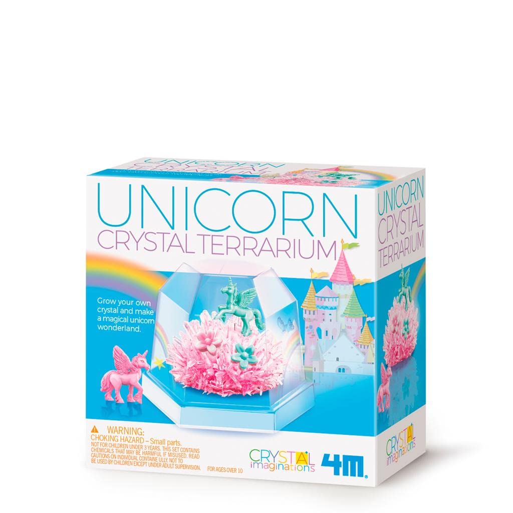 4M Unicorn Crystal Terrarium STEM Kit | Grow Your Own Crystal Garden Science Set for Kids Age 10+ | Unicorn Chemistry & Geology Experiment with Colourful Crystals | Educational Gift for Girls & Boys