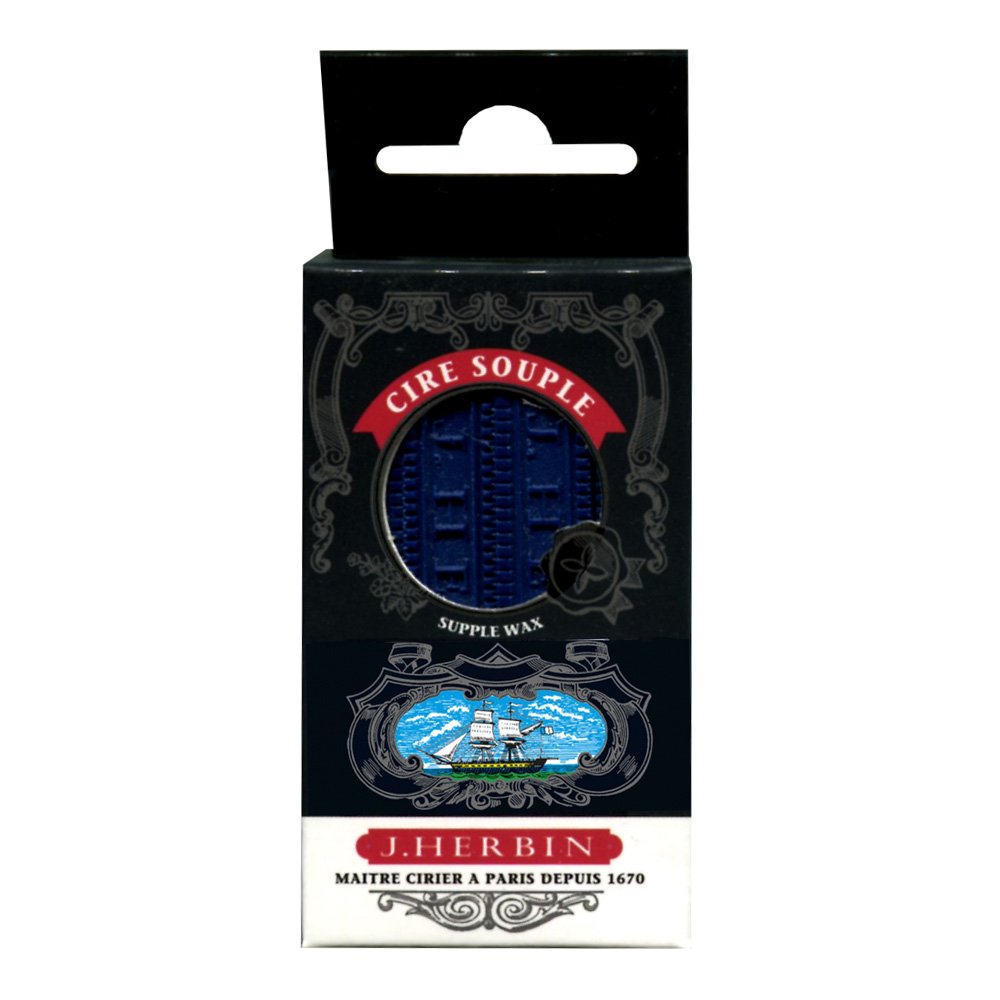 Jacques Herbin 33119T - A case of 4 sealing wax sticks, Night Blue Colour - 8.5cm - Writing - Creative Tool - Traditional presentation - Use for Correspondance