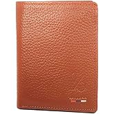 Leather Bifold Wallet For Men Top Grain Slim Wallets With Coin Pocket (Mustard)