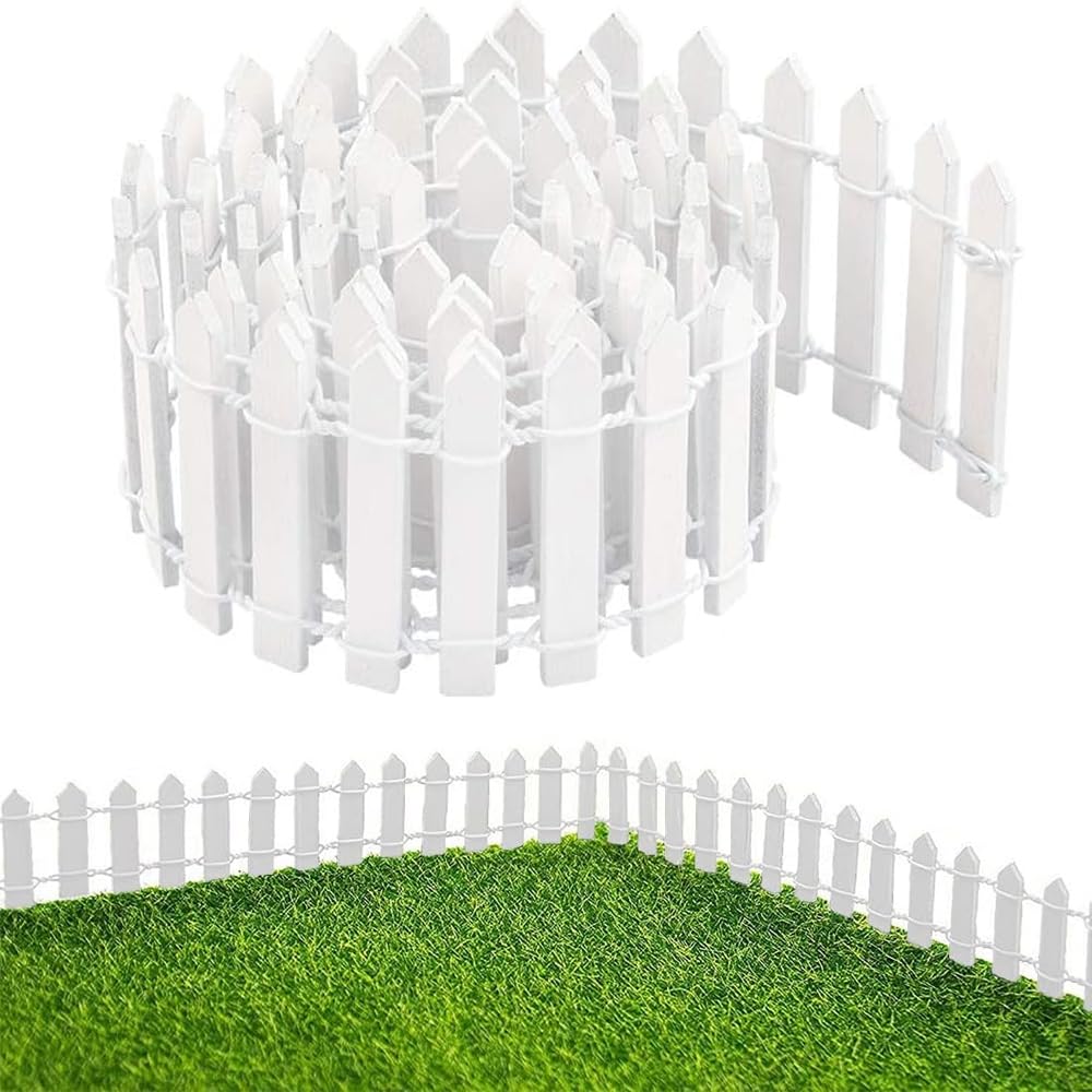 Pack of 2 Miniature Wooden Fence, Miniature Gnome Accessories, Miniature Gnome Door Fence, Made of Wood, Miniature Fence, Garden Fence, Wooden Fence, Decoration for Decorative Ornaments, 5 x 90 cm