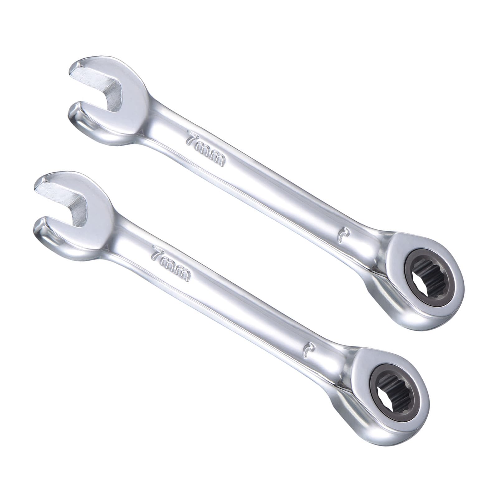 CoCud Ratcheting Wrench, 7mm Head Metric 72-Teeth, Cr-V Combination Wrench Spanner - (Applications: for Repairing Home Tasks), 2-Pieces