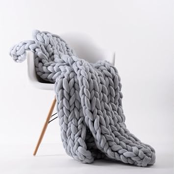 Lustar Wolle Garn Stricken Decke Handgemachte Klobige Gestrickte