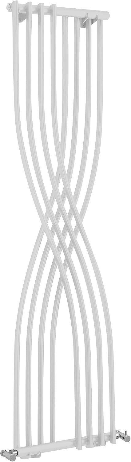 Nuie HLW94 Xcite Modern Home Wall Mount Curved Designer Radiator, 1775mm x 450mm x 95mm, High Gloss White