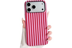 NITITOP Compatible with iPhone 17 Pro Max Case Matte Cute Vertical Stripes for Women Girls Men Boy Striped Pattern Hybrid 2 L