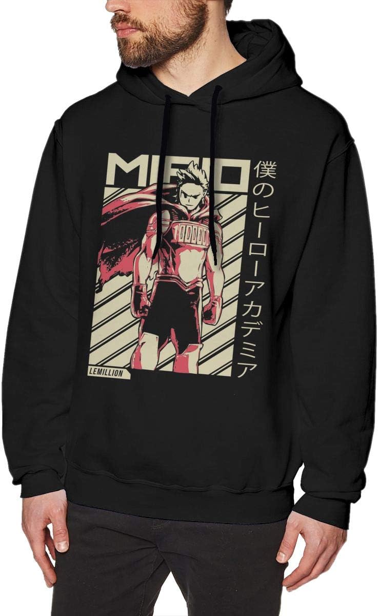JIALIA Mirio Togata - Lemillion My Hero Academia Anime Crewneck Long Sleeve Sweatshirt Pullover Hoodies for Men Black