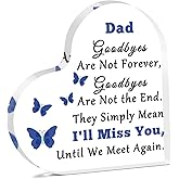Dad Memorial Gifts Sympathy Acrylic Plaque Bereavement Gifts for Loss of Father In Memory of Dad Papa Acrylic Heart Keepsake Remembrance Sympathy Gifts for Loss of Father Desk Decor Signs