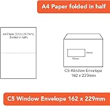 Postmaster C5 Window Envelopes 229 x 162mm A5 90GSM Self Seal Bulk 500 view 5