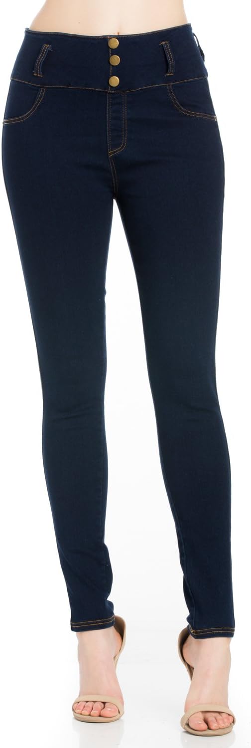 My Yuccie Women's Premium High Waist Denim Jeggings Leggings