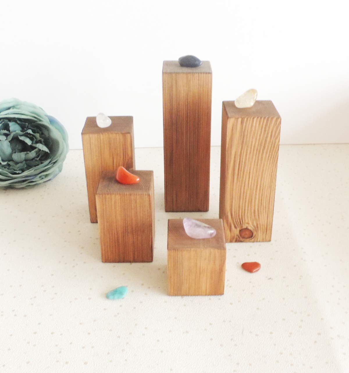 wooden display blocks