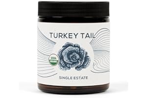 One Farm by WAAYB Organic Turkey Tail Mushroom Powder, Single Estate, Non-GMO - Gut, Energy, Brain, & Immune Support - Vegan Mushroom Supplement in a Resealable Glass Jar