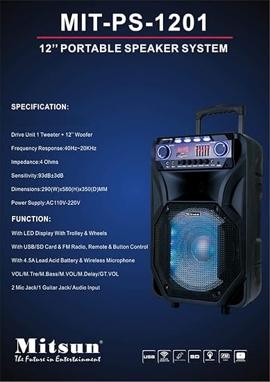 mitsun trolley speaker