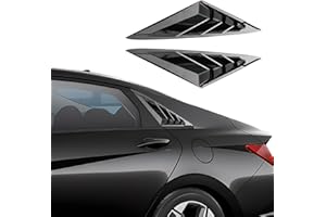 XYHGM for Hyundai Elantra 2021 2022 2023 Exterior Accessories Sporty Car Rear Side Window Louvers Air Vent Scoop Shades Cover Trim Blinds 2PCS(Bright Pitch Black)