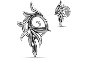 COOEAR Screw Back Stainless Steel Ear Tunnel and Plug Gauges for Earrings, Feather Element Design Piercing Expander Stretcher