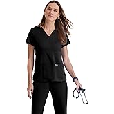 BARCO Grey's Anatomy Scrubs - Riley Scrub Top for Women, V-Neck Super-Soft Women's Scrub Top
