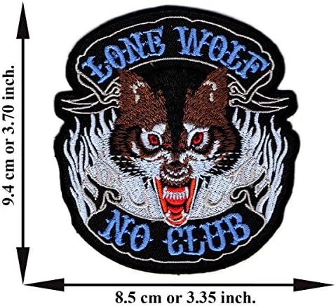 Lone Wolf No Club Embroidered Applique Iron on Patch T-shirt Cap Jeans Bag