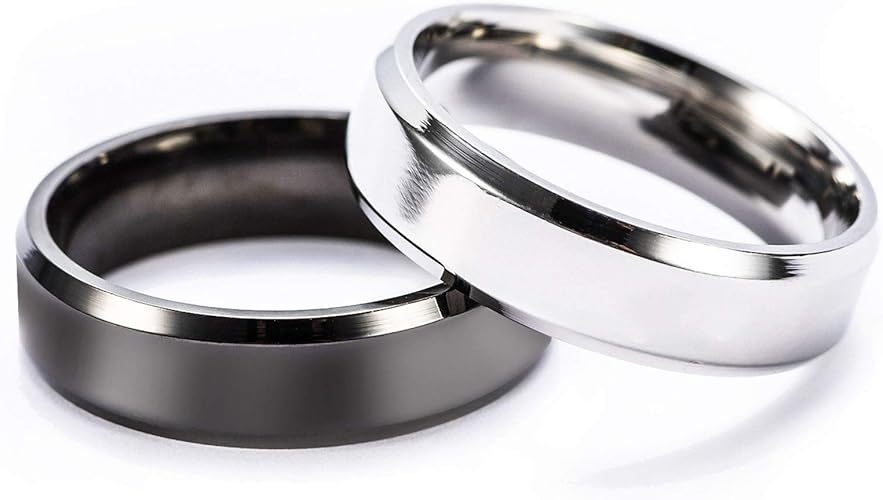 Ubestlove Commitment Rings for Couples 6mm Polished Ring Comfort Fit
