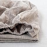 King Linens 100% Linen Fitted Sheet Stone Washed