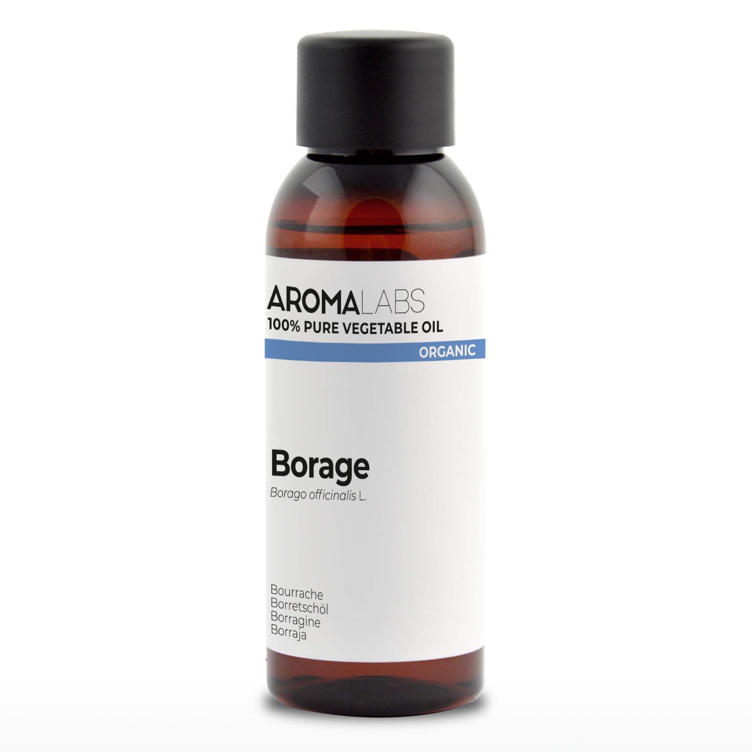 ORGANIC - BORAGE Oil - 50mL - 100% Pure, Natural, Cold Pressed and AB Certified - AROMA LABS (French Brand)