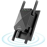 WiFi Extender WiFi Booster 1200Mbps Dual Band (5GHz/2.4GHz) Extenders Signal Booster for Home, Internet Repeater (Black)