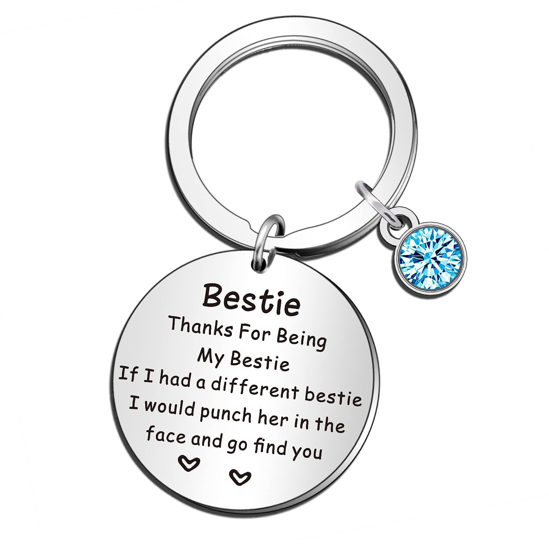 QMVMV Bestie Gifts Best Friend Keyring Gift for Her Sister Women Birthday Christmas Friendship Keychain Present