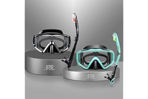 EXP VISION Snorkel Set Pano 3 Window Adult Snorkeling Gear, Professional Snorkel Goggles Anti-Fog Diving Mask, Anti-Leak Swim Goggles and Dry Top Snorkel for Diving, Snorkeling, Swimming