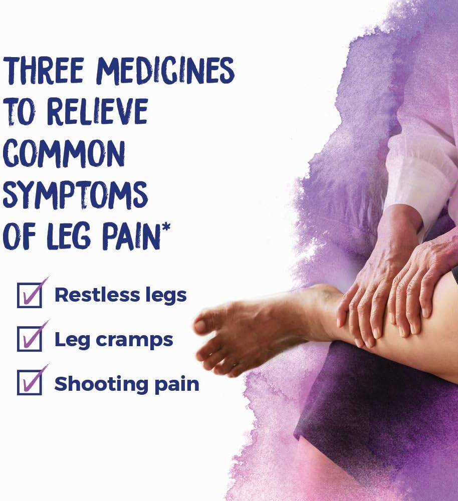 Boiron Leg Pain Relief, 3 Pack of 80-Pellet Tubes, Zincum metallicum 6C Cuprum mettalicum, 6C Hypericum perforatum 30C, Homeopathic Medicine to Relieve Restless Legs Leg Cramps and Shooting Pain, Blue: Health & Personal Care