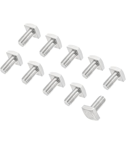 10-Pack M6x15mm Square Head Bolts Zinc Plated Carbon Steel