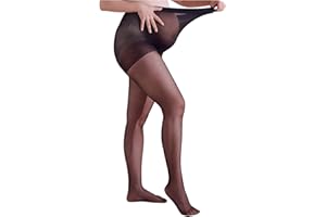 MakeMeChic Women's Maternity Pantyhose Stocking Sheer Over The Belly Pregnancy Tights
